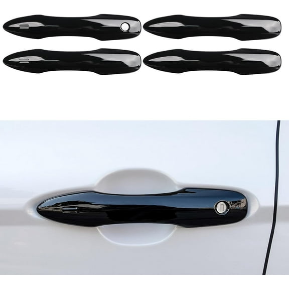 Upgraded Snap-on Door Handle Protectors Compatible with Toyota Camry 2025-2018 for Corolla Corolla Cross Venza Avalon Pruis Accessories Car Exterior Door Handle Cover Trims -Glossy Black