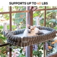 thumbnail image 3 of CheerPals Cat Bed for Window with Suction Cups, Foldable Cozy Cat Window Perch, Breathable Cooling Cat Hammock Bed for Indoor Cats, Soft Washable Pet Lounger(Large,Gray), 3 of 11