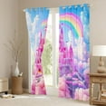 thumbnail image 3 of Homewish Pink Chic Castle Black Out Curtains,Colorful Cartoon Rainbow Curtains Pack of 2 (42x63 Each),Fariy Tale Theme Bedroom Curtains For Girl,Luxury Bedroom Decor, 3 of 6