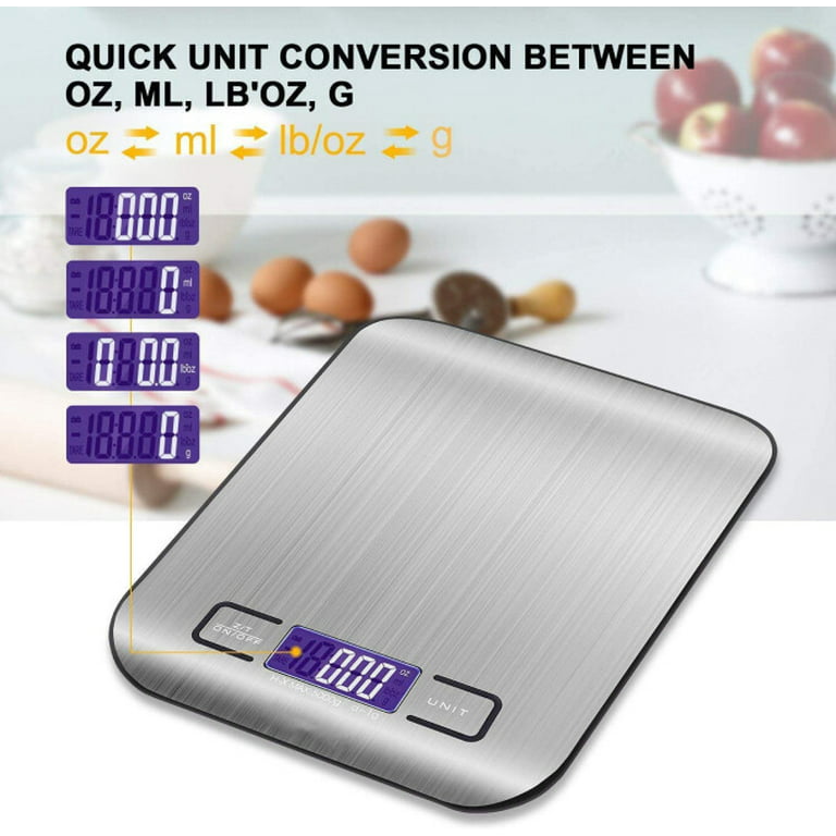 Ultrean Food Scale, Digital Kitchen Scale Weight Grams and Ounces for  Baking Cooking and Meal Prep, 6 Units with Tare Function, 11lb (Batteries