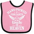 thumbnail image 3 of Inktastic Handpicked for Earth by My Uncle in Heaven with Angel Wings Boys or Girls Baby Bib, 3 of 4