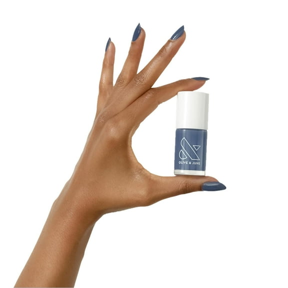 Olive & June Long Lasting Nail Polish | Gel-Like Finish No Lamp Needed | Lasts up to 10 days |Salon-Quality Color at Home |Social Studies Gunmetal Blue
