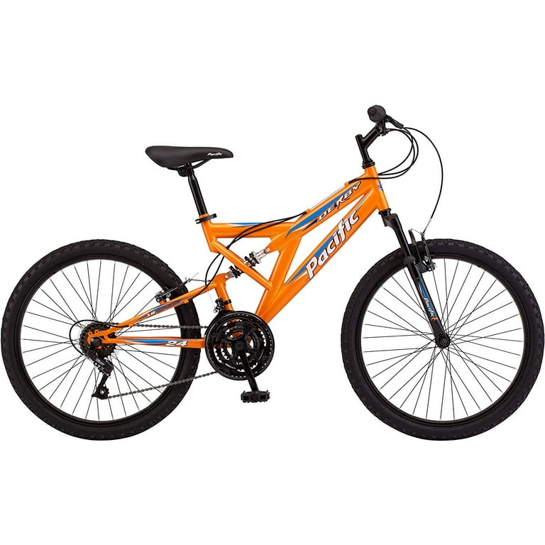 Pacific Boys Derby Full Suspension Bicycle with 24 Wheels Orange Walmart