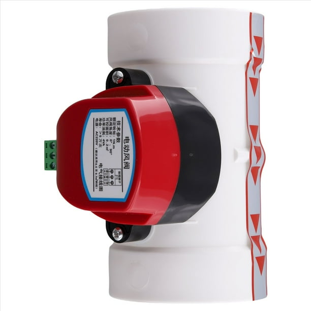 Amortiguador Motorizado de Plástico PVC Válvula de Retención Conducto de Aire Controlador de Volumen para Tubería de Ventilación 220 V CA 75 mm