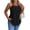 Black #004, variant on Women's Metal O-Ring Halter Neck Tank Tops Sleeveless Loose Fit Curved Hem Lightweight Summer Casual Beach Vacation Daily Wear Ladies Blouse Cami Tops, 2XL