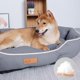 thumbnail image 4 of Esterilla para cama para perros | Colchón para perros de tamaño medio | Tela suave y transpirable | Forma de lingote | Funda lavable extraíble | Fondo antideslizante | 15,75x11,81x3,94 in | 1 Pieza, 4 of 6