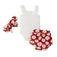 thumbnail image 1 of Manches Courtes Col Carré Côtelé Romper + Daisy Print Short + Bandeau, 1 of 2