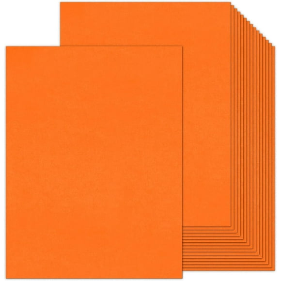 SNYMW Orange Construction Paper 100 Sheets 80lb Cardstock Paper 8.5 x 11, Orange Cardstock for Halloween, Christmas, Crafts, DIY Cards Orange 8.5x11
