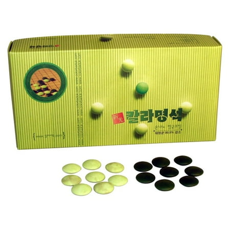 WorldWise Imports 8mm Green and Jade Glass Bi-Convex Go Stones