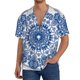 thumbnail image 1 of Balery Blue Watercolor Camisa Casual de Manga Corta con Botones para Hombre, Texturizada, Estilo Cubano, para Playa, Verano-X-Large, 1 of 5