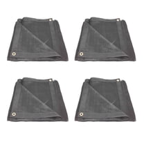 (4 Pack) 12'x26' Black 70% Shade Mesh Tarp for Outdoor w/ Grommets - 6 Oz Extra Durable Heavy Duty Mesh Tarps for Dump Truck, Rolloff Trucks - Netting Cloth Cover for Sun, Plant, Patio