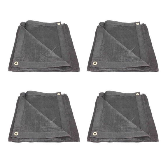 (4 Pack) 12'x26' Black 70% Shade Mesh Tarp for Outdoor w/ Grommets - 6 Oz Extra Durable Heavy Duty Mesh Tarps for Dump Truck, Rolloff Trucks - Netting Cloth Cover for Sun, Plant, Patio