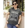 thumbnail image 2 of 50th Birthday VINTAGE 1973 Women's T-shirt, XL, Charcoal, 2 of 3