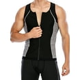 thumbnail image 4 of FUTATA Men's Sauna Workout Vest Weight Loss Sweat Tank Top Body Shaper Sweat Suit Sauna Vest with Zipper, 4 of 6