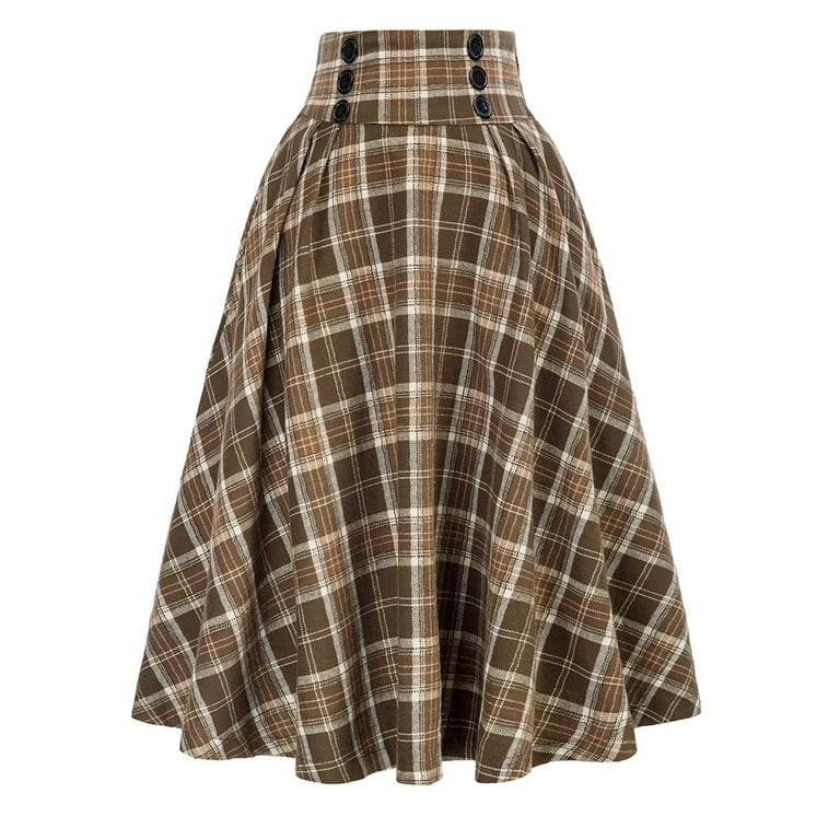 Womens plaid top christmas skirt