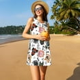 thumbnail image 3 of Xecao Robes d'Été Hip Hop pour Femmes Robes Décontractées de Plage Sans Manches Robe Évasée avec Poches, 3 of 7