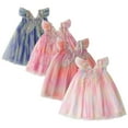 thumbnail image 2 of WOLLED Kids Girls Mesh Princess Dresses Toddler Short Sleeve Party Dress Baby Summer Sweet Peplum Sundress Lightweight and Breathable Outfit for 18 Months to 6 Years, 2 of 6