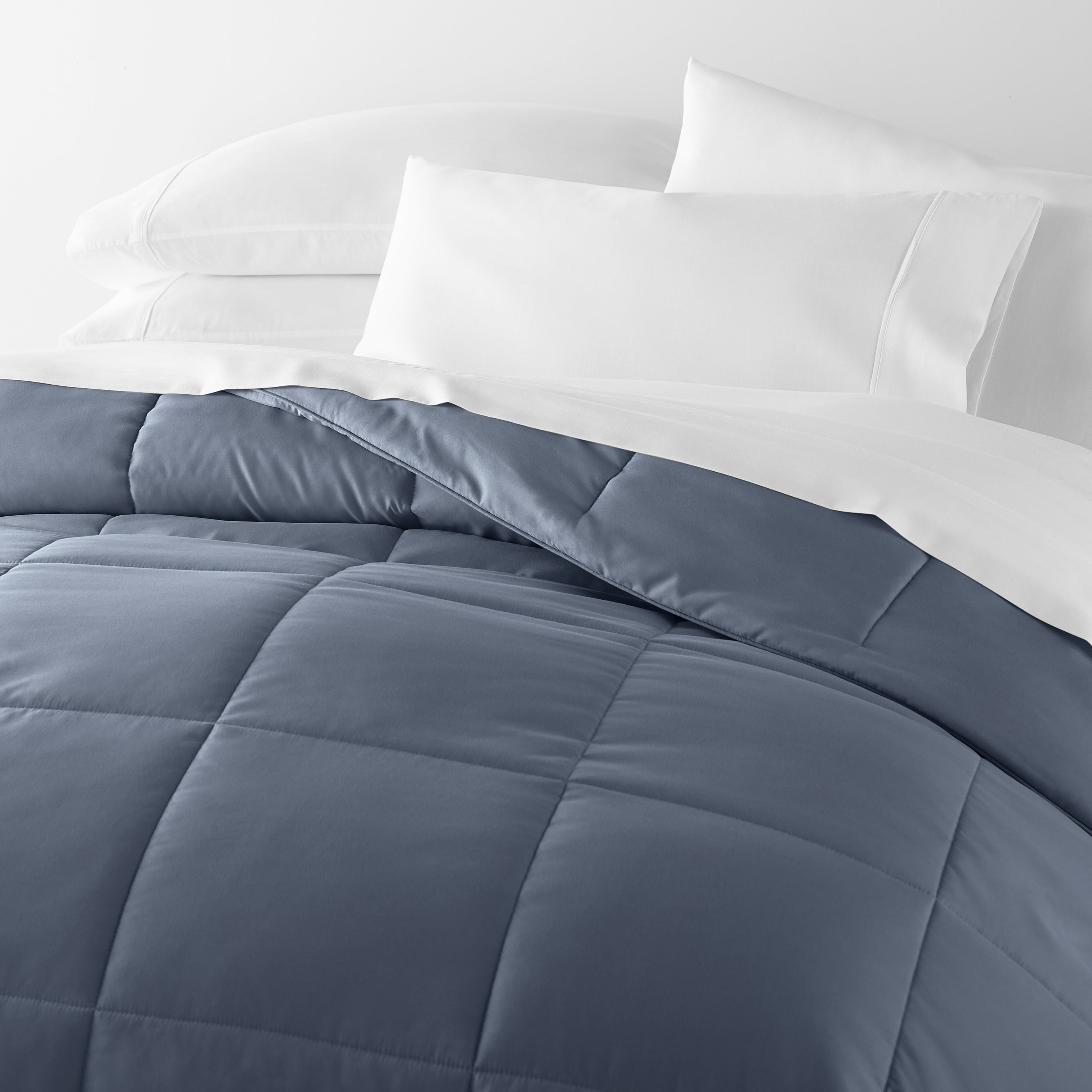 Breathable Cool Comforter All Season Lightweight Down-Alternative Solid Stone for Queen Size Bedding by Comfort Canopy