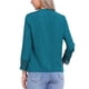 thumbnail image 3 of INSPIRAR CHIC Blusas de Encaje de Manga Larga con Media Botón Bohemio para Mujeres XS Azul Pavo, 3 of 6
