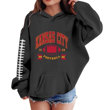 DHFJKG Child Toddler Girls Hoodies Loose Fit Fashion Rugby Printed Soft Comfortable Long Sleeve Casual Sweatshirts Crewneck Sweatshirts For Tween/Youth Girls 5-6 Years