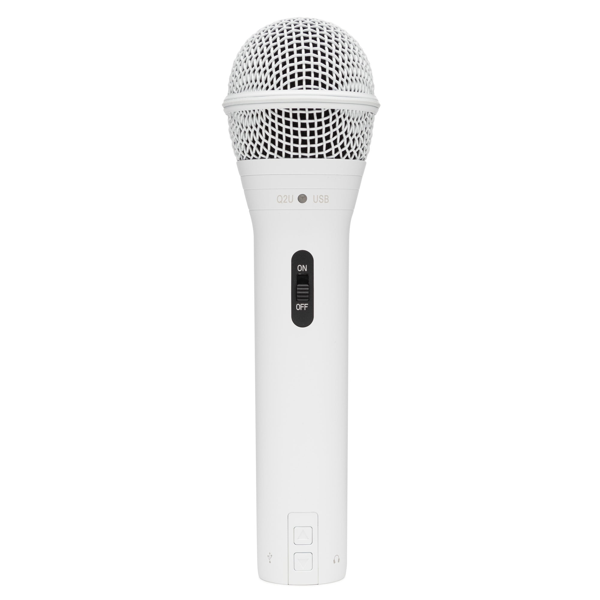 Open Box Samson Q2U USB and XLR Handheld Dynamic Microphone with Cardioid Polar Pattern for Podcasting and Live Streaming (White)