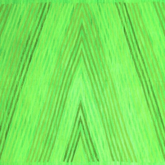 Ahgly Company Indoor Square Abstract Green Contemporary Area Rugs, 7' Square