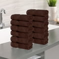 thumbnail image 2 of Superior Zero Twist Cotton Face Towel Washcloth Set of 12, Espresso, 2 of 11