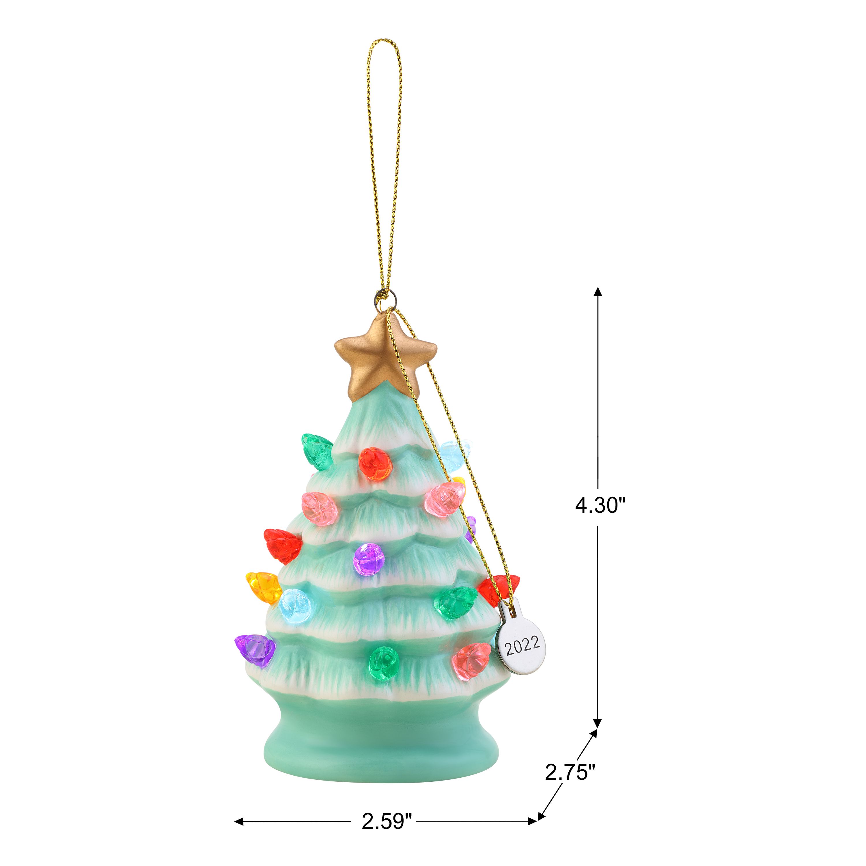 Mr. Christmas 6 Piece 4" Mini Pink and Seafoam Ceramic Nostalgic Tree Hanging Ornament Assortment