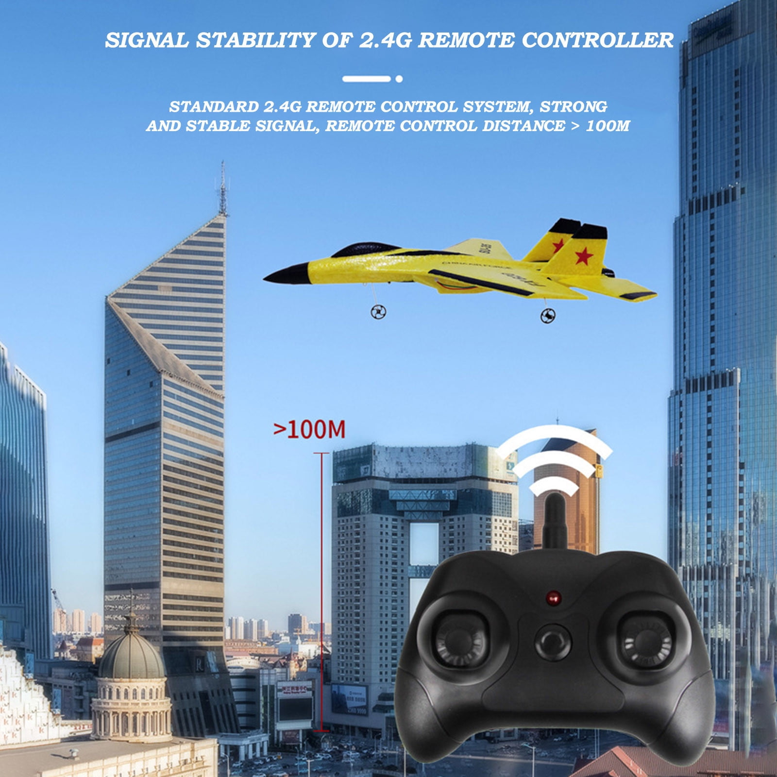 Upgraded Flying Bear Su-35 Remote Control Glider Fixed-Wing Fighter Foam Aircraft Model Toy Plane S
