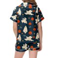 thumbnail image 4 of CONZONE Halloween Pajamas for Toddler Girls Printed Short Sleeve Button Down Tops and Shorts Hallowmas Loungewear Soft 2 Piece Girls Pjs Set Size 3-4 Years, 4 of 4