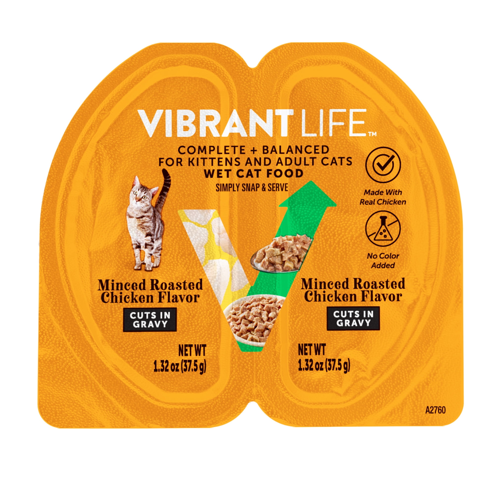 Vibrant Life Roasted Chicken Cuts in Gravy Wet Cat Food, 2.64 oz Cup