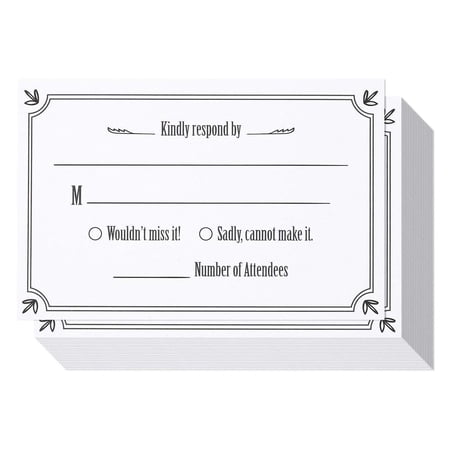 RSVP Cards - 50-Pack RSVP Postcards, Response Card, Wedding Return