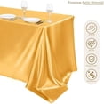 thumbnail image 4 of 1 Pack Gold Satin Tablecloth 102 x 58 Inch Overlay Satin Table Cover Rectangle Bright Silk Tablecloth Smooth Fabric Table Decoration for Wedding Banquet Party Events, 4 of 7