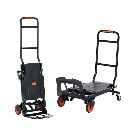 2 in 1 Folding Dolly Cart Aluminum Hand Truck300 lbs Capacity Heavy Duty