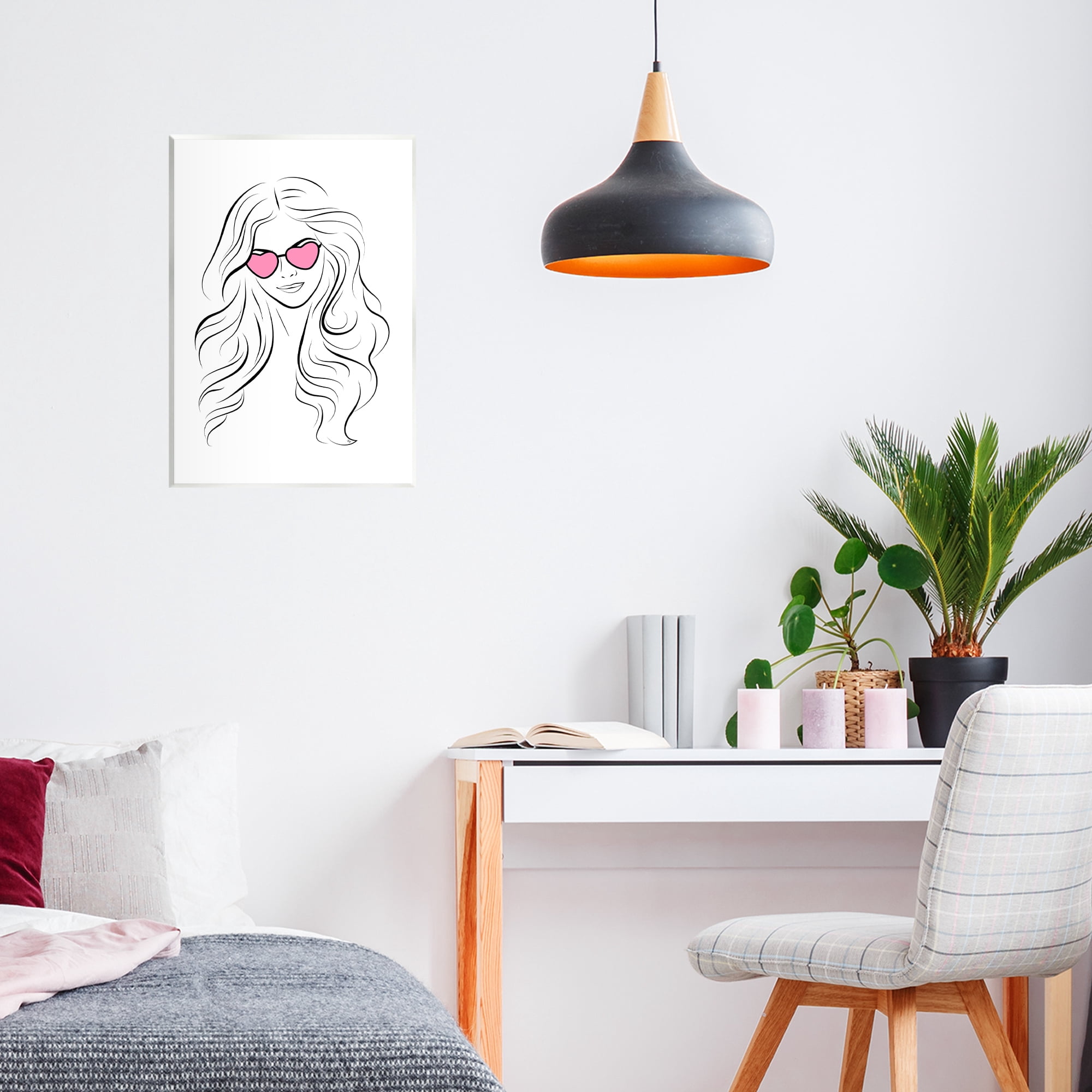 Stupell Industries Leila Pink Heart Sunglasses Wall Plaque Art, design by Martina Pavlova