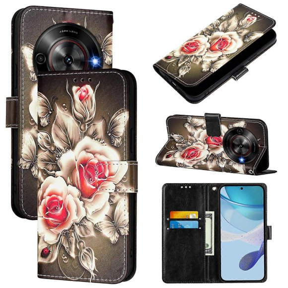 Étui de Téléphone en Cuir Peint pour ZTE Blade A75 5G / Nubia Focus