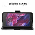 thumbnail image 3 of Case Compatible with Motorola Moto X4 - Synthetic Leather Wallet Case with Card Slots Stand In Black, 3 of 6