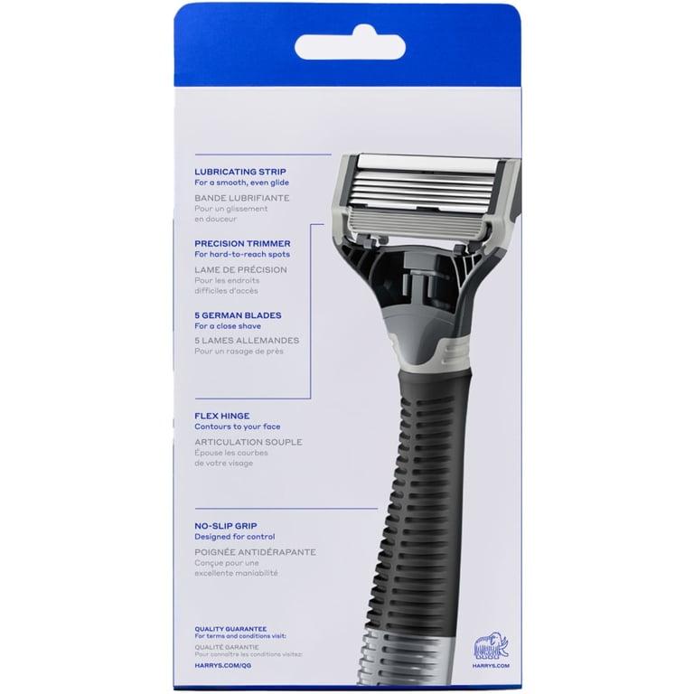 Harry's, Shaving Razor for Men, with 2 Blade Refills, Charcoal