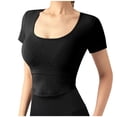thumbnail image 1 of Timegard Hauts d'Entraînement pour Femmes avec Soutien-Gorge Intégré Col Rond Manches Courtes Hauts Courts Ajustés Hauts de Yoga Athlétiques, 1 of 6