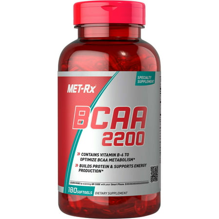 MET-Rx BCAA 2200 Capsules, 180 Ct (Best Protein With Bcaa)