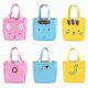 thumbnail image 3 of 1 Pcs Insulated Lunch Bag, Thermal Striped Tote Bag, Cooler, Picnic, Food, Lunch Box (Pink), 3 of 4