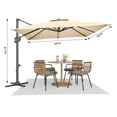 thumbnail image 2 of 10x10 FT Cantilever Patio Umbrella, 360° Rotating Offset Umbrella with Crank Lift, 100-Position Tilt., 2 of 6
