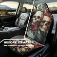 thumbnail image 3 of Uorisanigo Fashion Skull Car Seat Covers Set of 2 Waterproof Front Seat Covers Stretch Polyester Fabric Cover Breathable Front Seat Cover Universal Fit for Auto Truck Van SUV, 3 of 7