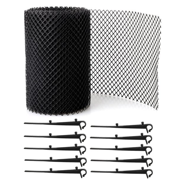 1 rollo de malla protectora para canalones, cubierta de malla para jardín, Protector Flexible de PP para drenaje de balcón, malla ajustable con estacas para el hogar ZefeiWu 8390615482721