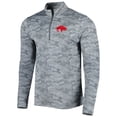thumbnail image 2 of Men's Antigua Gray Buffalo Bills Brigade Throwback Quarter-Zip Top, 2 of 4