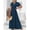 Dark Wash-L, variant on V-Neck Ruffle Sleeve Maxi Dress In Dark Wash Denim-Look Fabric