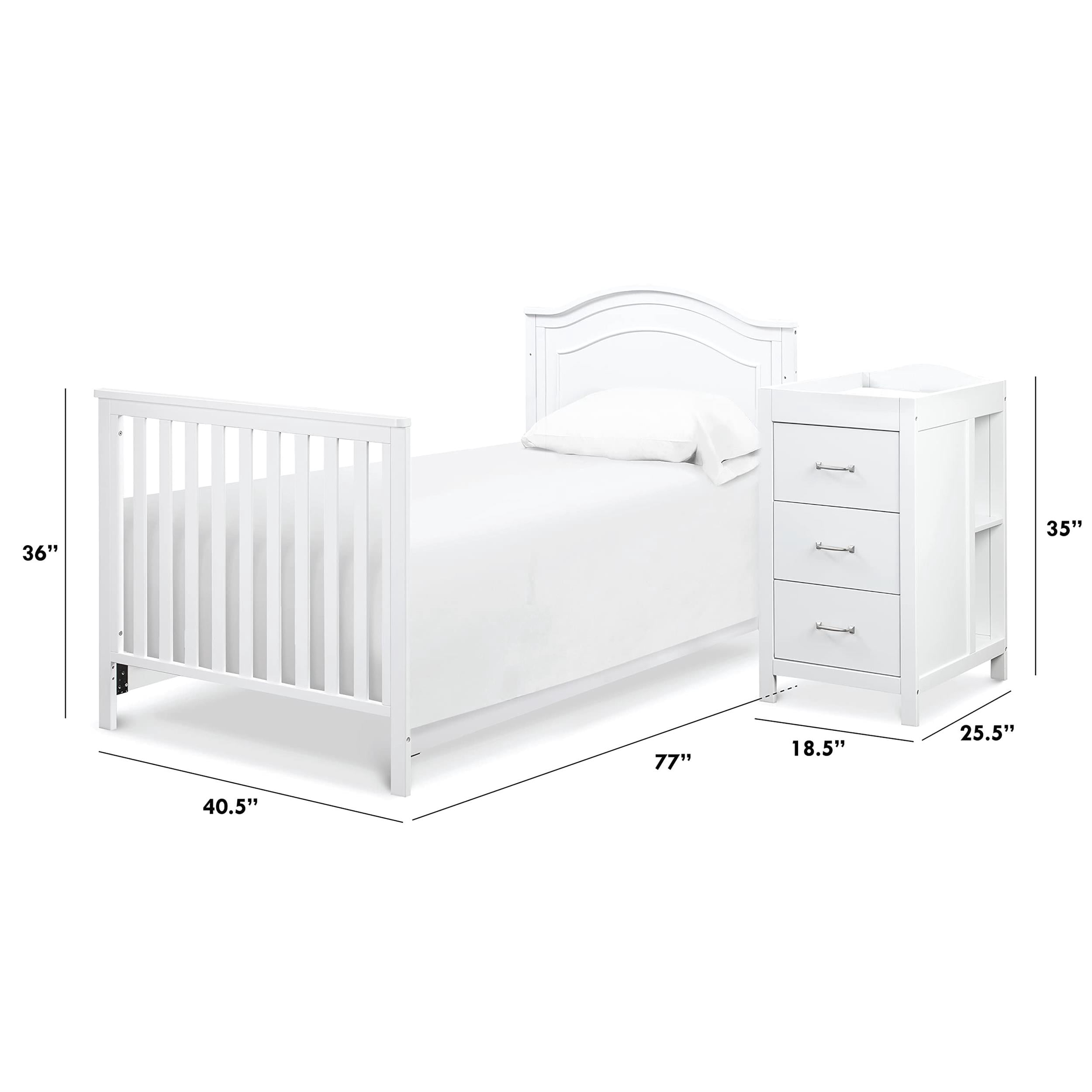 DaVinci Twin Size Conversion Kit for Charlie Mini Combo in White