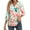 Cyan, variant on Nlife Women Floral Blouse for Women Hawaiian 3/4 Sleeve Top Tropical V-Neck Casual Shirt with Button Details