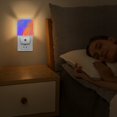 thumbnail image 3 of Square LED Night Lights Lamp with Dusk to Dawn Sensor, Abstract Art With Brightly Colored Stripes Night Light Plug Into Wall for Kids Room, Bedroom, Bathroom, Kitchen, Hallway, 3 of 4