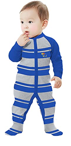 Two Feet Ahead College Newborn Infant Long Sleeve Rugby Footed Romper 